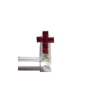 Cell Phone Antenna Ring Charms ~ Red Crystal Cross Cell Phone Antenna 