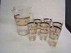 Vintage Glassware Beverage Set Wheat design 7 pieces