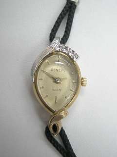 Antique Geneva Diamond Watch, Swiss Movement, Vintage, Natural 