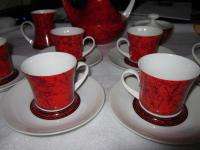 Tea Set Flamenco Red Block Bidasoa Spain Coa Coa 17 Pieces  