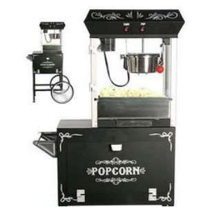  Black Antique Popcorn Popper Machine with Cart Kitchen 