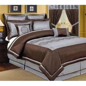  12pc Ponte Vedra Aqua/ Choco Bed in a Bag Comforter Set 