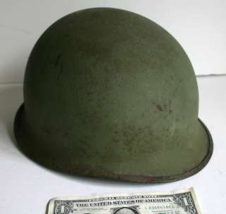  Army Helmet WW2 M1? Steel, no liner US military war Korea? military 