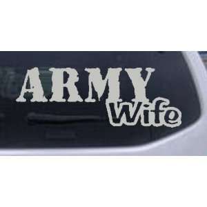 Army Wife Military Car Window Wall Laptop Decal Sticker    Silver 58in 