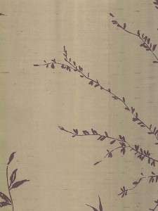 Wallpaper Modern Taupe Purple Watercolor Branch Stripe  