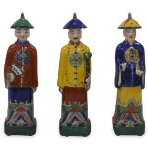  Chinese Qing Emperors Porcelain Statues