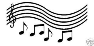 Wall Lettering Music Staff With Notes Vinyl Decal NEW  