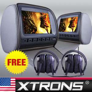 XTRONS PAIR HEADREST 9 LCD CAR MONITORS DVD PLAYERS  