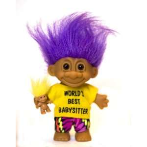   BEST BABYSITTER Troll Doll with BABY TROLL (Purple Hair) Toys & Games