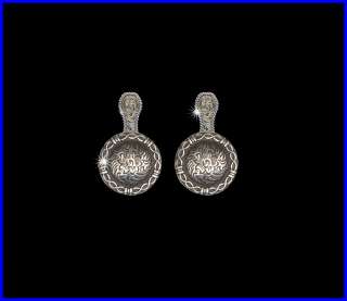 Western Silver Barbed Wire 3/4 Concho Post Earrings  
