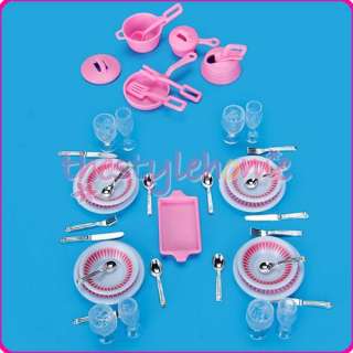40pc Kitchen Accessories Dinnerware Set for Barbie Doll  