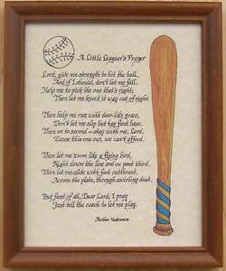 Little League Baseball Prayer Country Picture Print Art  