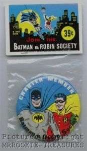 BATMAN & ROBIN SOCIETY Charter Member Badge MINT MIP  