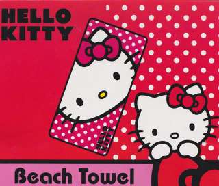 Hello Kitty Beach Towel 100% Cotton Happy Kitty Brand New 087918416765 