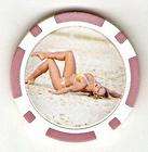 PIN UP BIKINI GIRL POKER CHIP CARD GUARD AIRTIGHT COVER