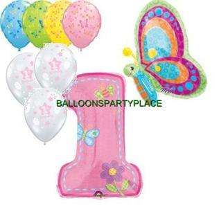   FIRST one butterflies birthday party supplies decorations 1st balloons