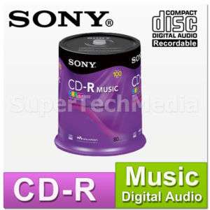 200 SONY MUSIC DIGITAL AUDIO CD R CDR Blank Disc 80 min  