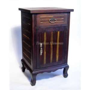   Bamboo Nightstand End Table Stand Drawer Cabinet