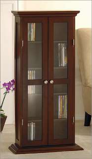SOLID WOOD CD/DVD Media Storage Cabinet, Bookcase Shelf  