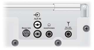   red/white RCA connectors to AUX IN on BOSE ACOUSTIC WAVE MUSIC SYSTEM