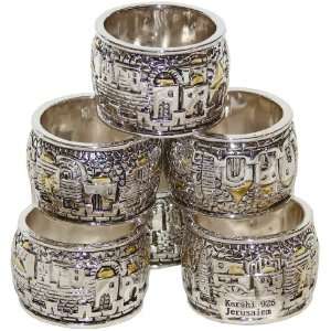  KARSHI Jewish Silver Napkin Rings   Old City of Jerusalem 