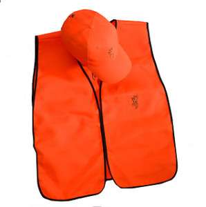 BROWNING CAP & VEST COMBO BLZ OSFM 61762 HUNTER SAFETY  