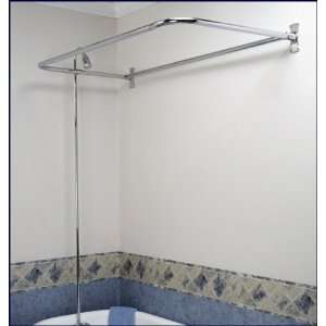   Set for Clawfoot Tub   Diverter Faucet, Riser, and D shaped Shower Rod