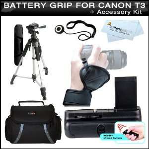New Battery Grip for Canon EOS T3 (EOS 1100D) DSLR + Wrist Grip Strap 