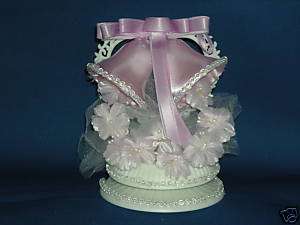 NEW ORCHID/LAVENDAR COLORED SATIN BELL WEDDING CAKE TOP  