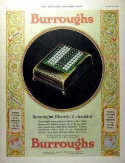 1928 Burroughs Adding Machine electric calculator AD  