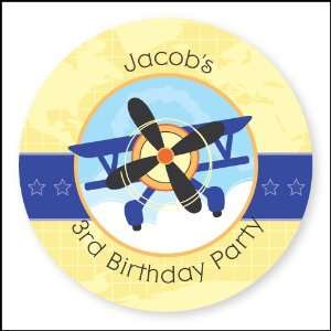  24 Round Personalized Birthday Party Sticker Labels