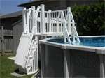 Above Ground Resin Swimming Pool Deck w/Ladders  