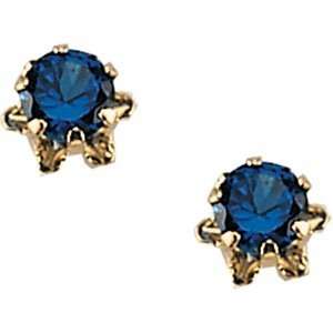  14K Yellow Youth Birthstone Earring September CleverEve Jewelry