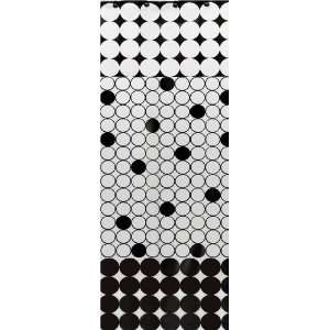  Funky City Dots Black White Vinyl Shower Curtain