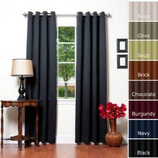 Solid Grommet Top Thermal Insulated Blackout Curtain 84 Length 1 Pair 