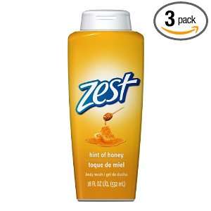  Zest Hint of Honey Body Wash, 18 fluid ounces Bottles 