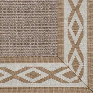 Jumbo Boucle Bordered with Woven Tapestry Honey Wheat Contemporary Rug 