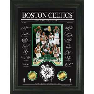 Boston Celtics 08 NBA Champions Archival Etched Glass w/ two 24KT Gold 