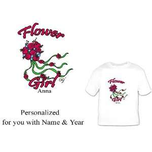 Personalized Flower Girl Shirt bouquet roses Great Bridal Gift Wedding 