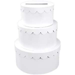  Darice 2849 57, 3 Stacked Primed Paper Mache Cake Box 