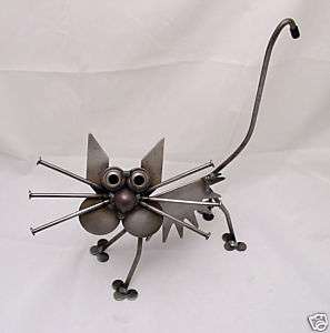   Recycled Metal Nappy Cat Figure Sculpture Indoor Outdoor by Yardbirds