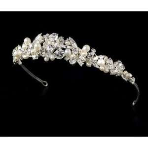  Silver and Ivory Pearl Bridal Headband Jewelry