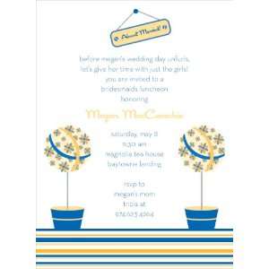   Royal & Yellow Bridal Luncheon Invitations