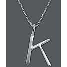 Unwritten Sterling Silver Necklace, Letter K Pendant