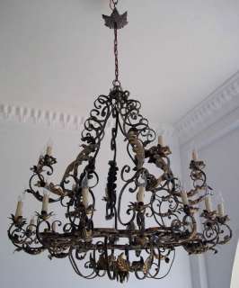 Palace huge wrought iron rustic chandelier 32 lights  