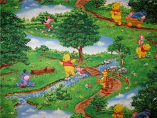  THE POOH DAY IN THE PARK NURSERY KIDS CURTAIN VALANCE NEW 42W X 14L