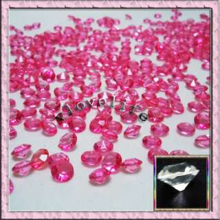 2000 1ct Fuchsia Diamond Confetti Wedding Decorations  