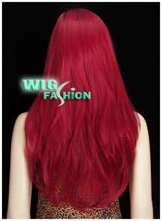 Long 21 in. Wavy Dark Red Hair Wig CL47  