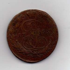 1765 russian copper eagle coin old europe  