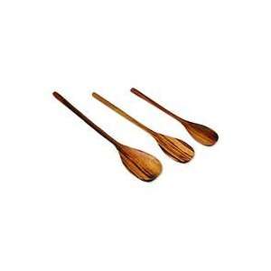  NOVICA Wood serving spoons, Peten Trio (set of 3 